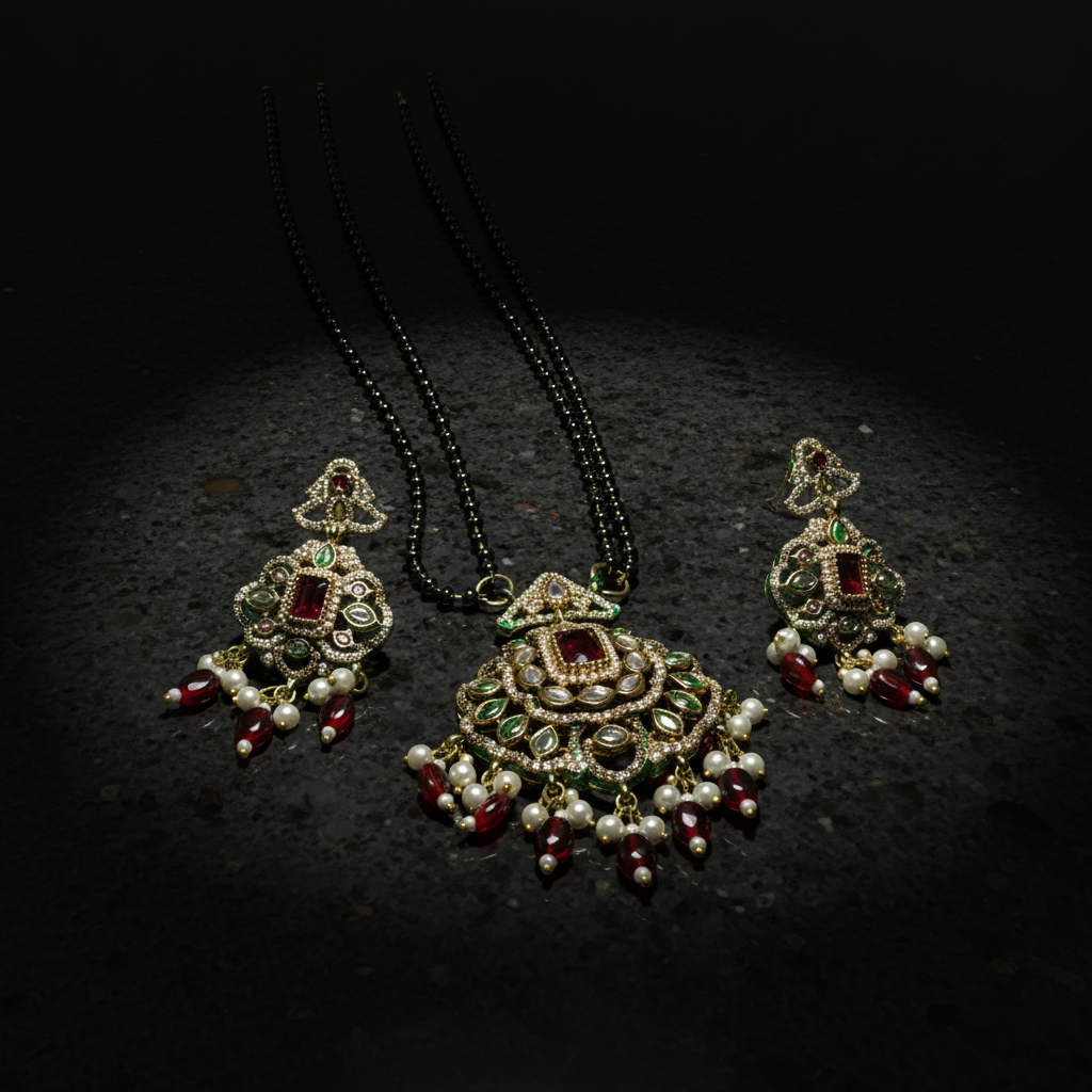Traditional Temple Design Necklace for Women – Antique Gold Plated Ethnic Jewelry Set Style Necklace for Wedding, Festive & Cultural Wear