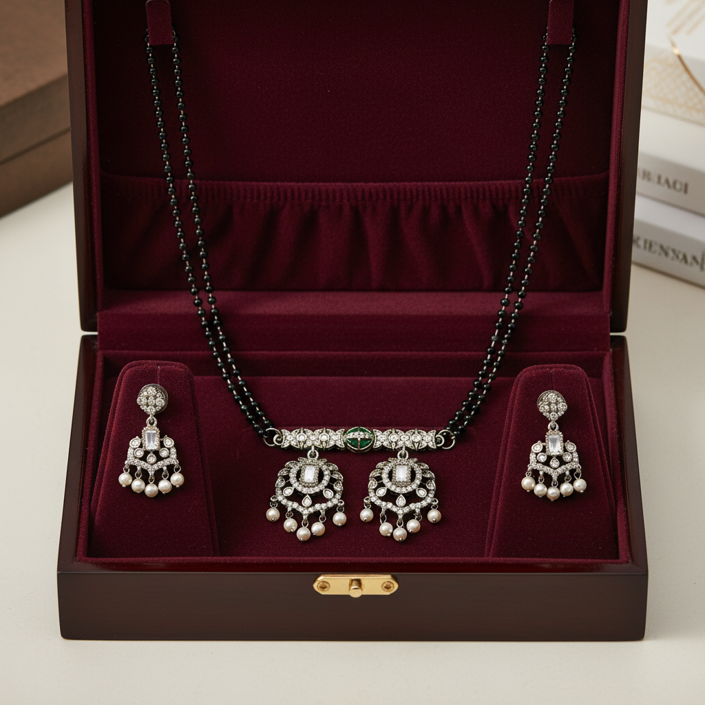 Elegant Crystal Pendant Necklace for Women – Premium Silver Tone Chain with Sparkling Stone Jewelry for Party Wear, Evening Look & Special Occasions