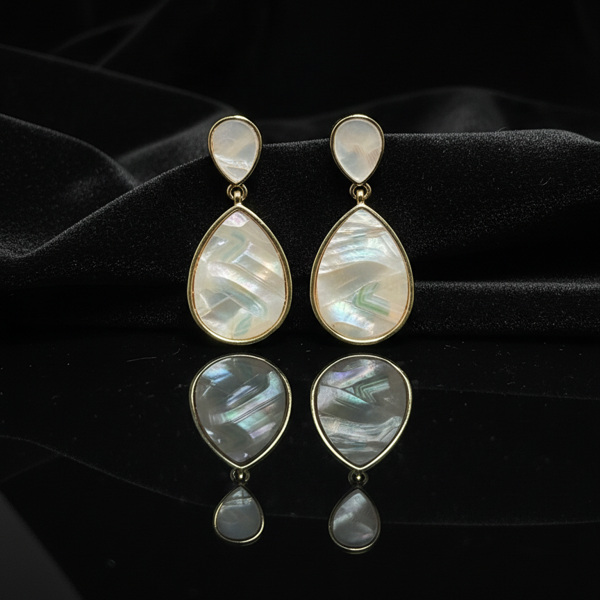 Pearl Floral Drop Earrings for Women – Elegant Designer Fashion Jewelry