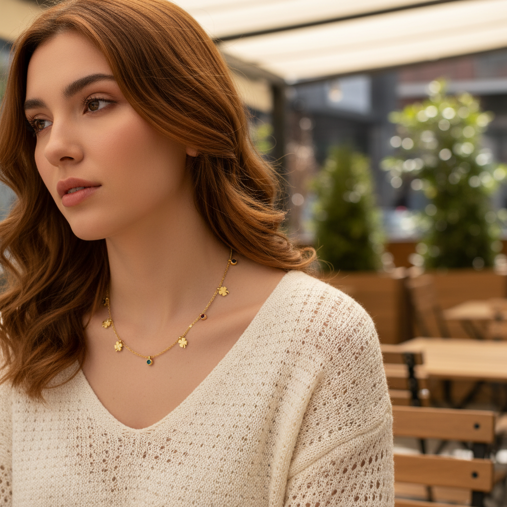 Modern Geometric Necklace for Women – Trendy Silver Tone Chain with Abstract Pendant for Office Wear, Casual Styling & Minimal Look