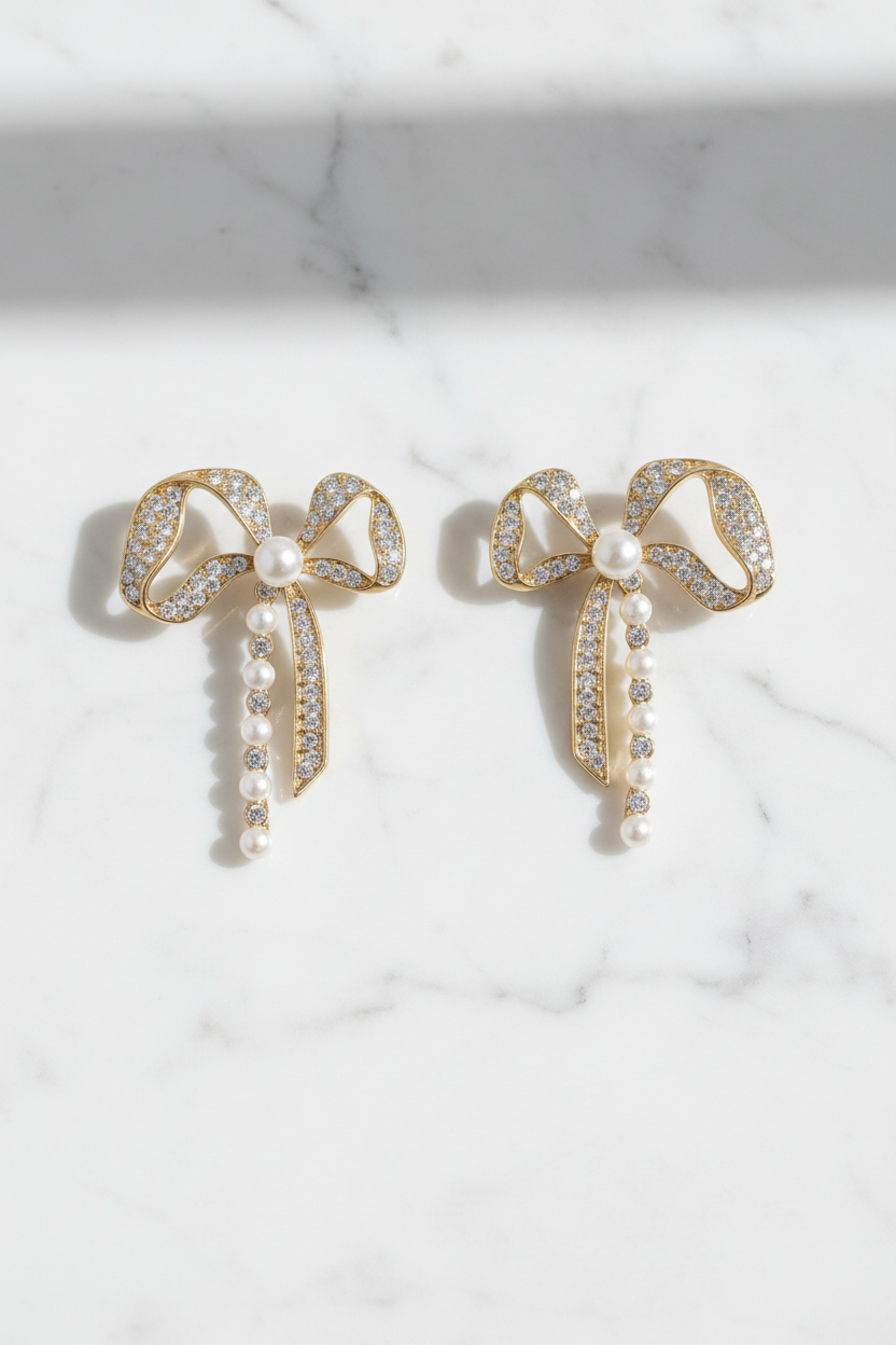 Pearl Floral Drop Earrings for Women – Elegant Designer Fashion Jewelry for Party, Wedding & Daily Wear