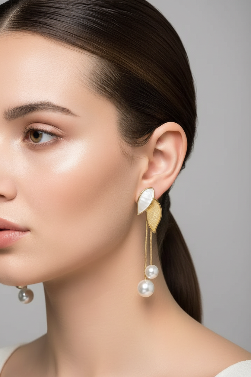 Geometric Dangle Earrings for Women – Modern Silver Tone Fashion Jewelry for Office & Party Wear