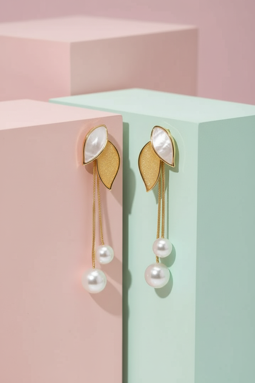 Geometric Dangle Earrings for Women – Modern Silver Tone Fashion Jewelry for Office & Party Wear