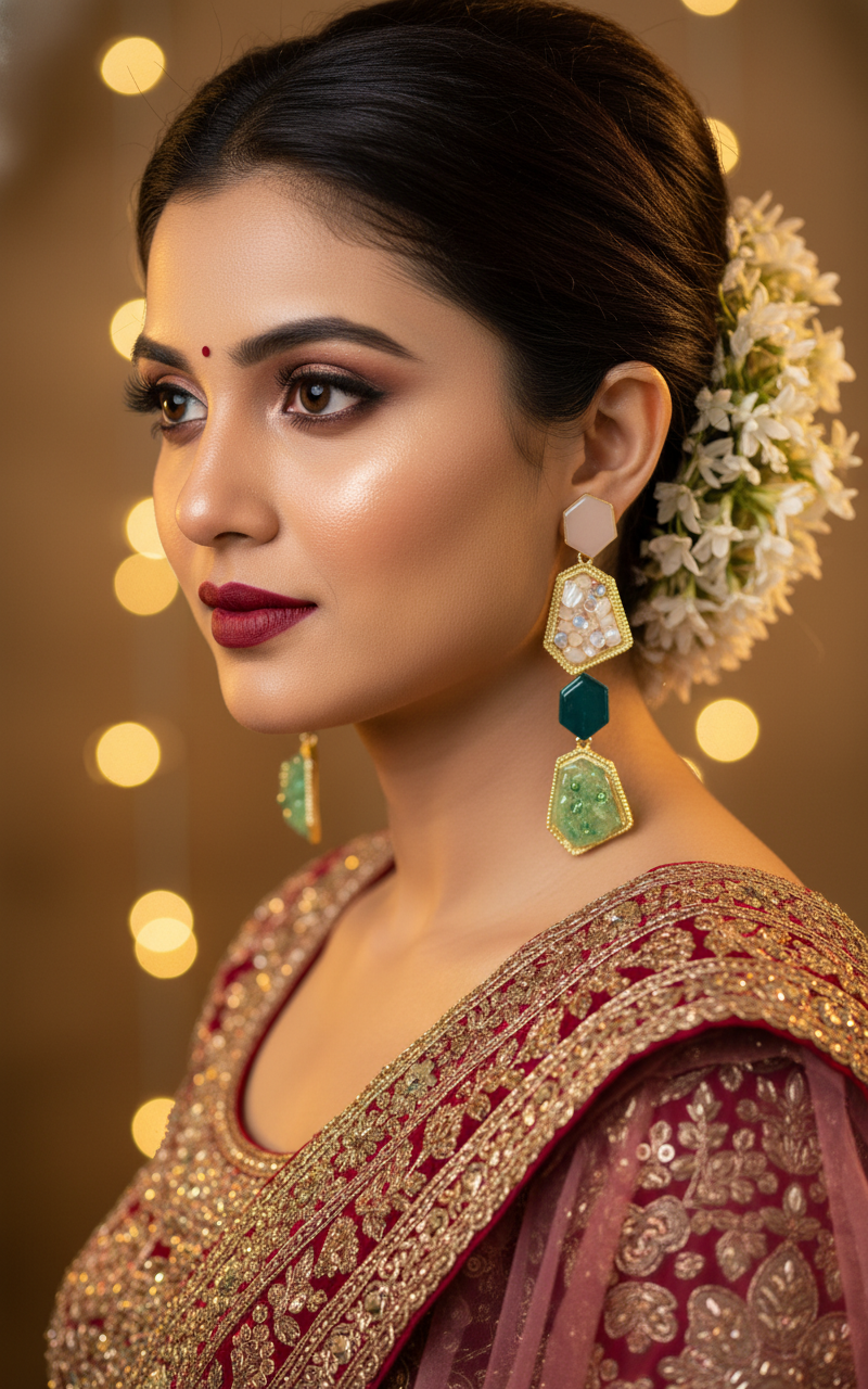 Rose Gold Heart Drop Earrings for Women – Cute Romantic Jewelry for Gift & Daily Wear