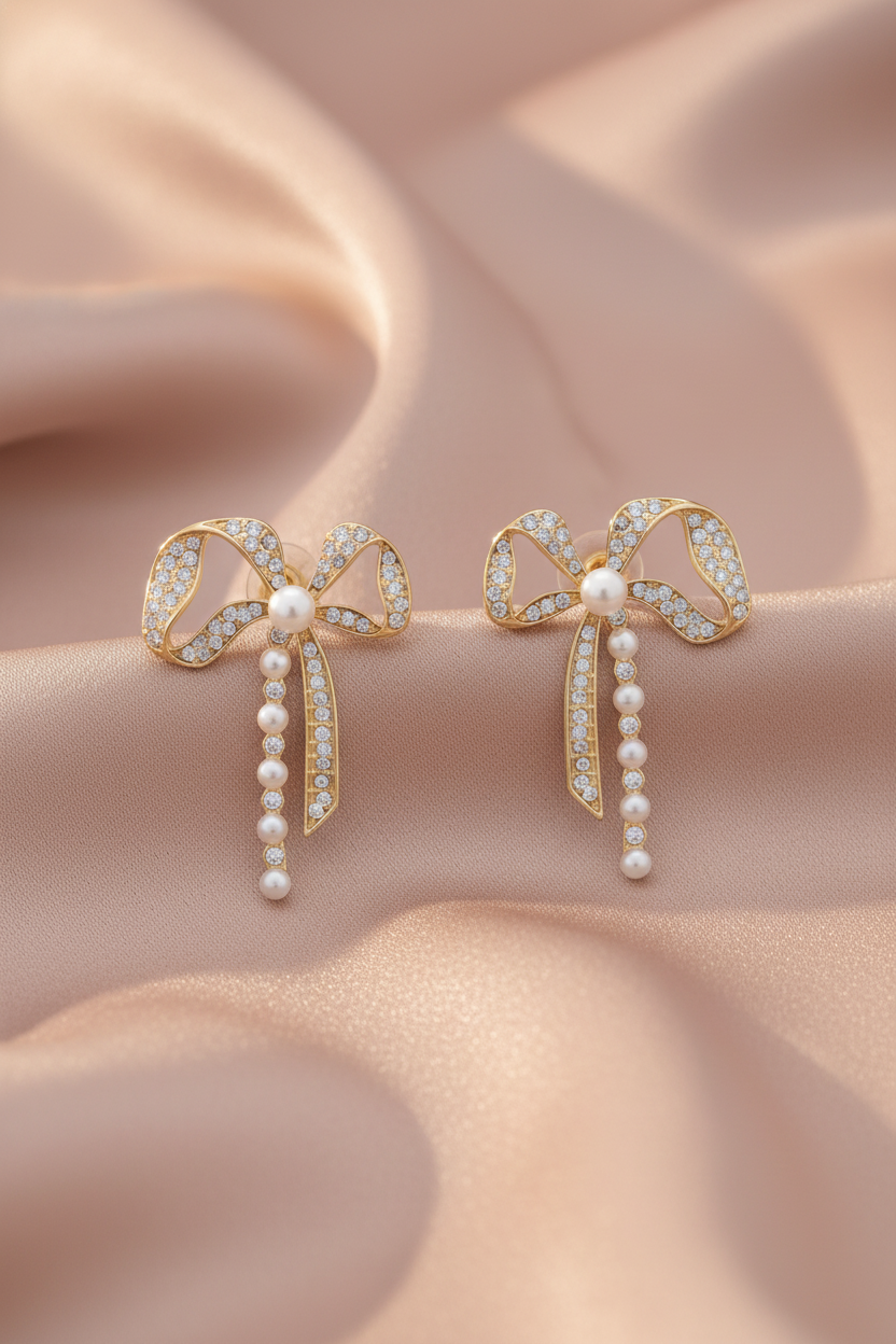 Pearl Floral Drop Earrings for Women – Elegant Designer Fashion Jewelry for Party, Wedding & Daily Wear