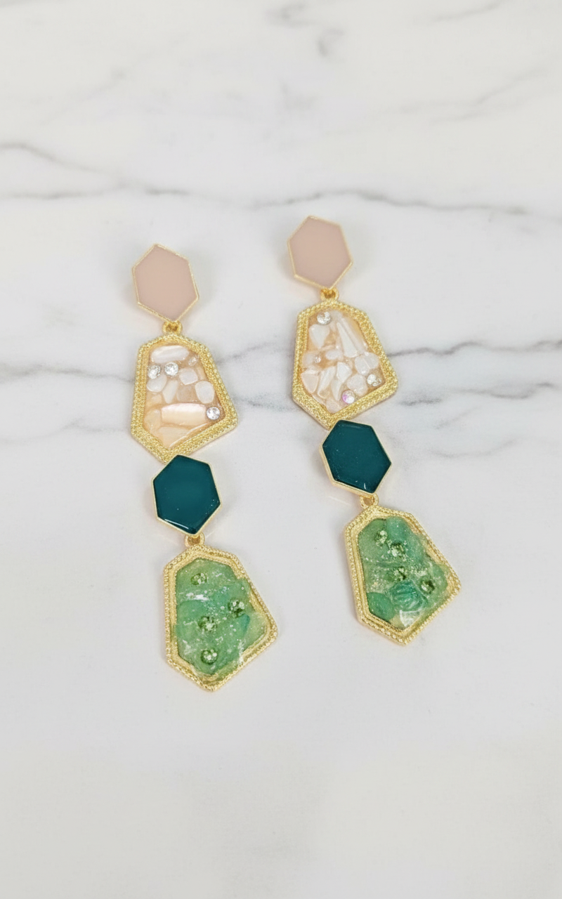 Rose Gold Heart Drop Earrings for Women – Cute Romantic Jewelry for Gift & Daily Wear