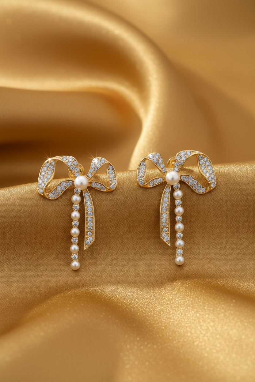 Pearl Floral Drop Earrings for Women – Elegant Designer Fashion Jewelry for Party, Wedding & Daily Wear