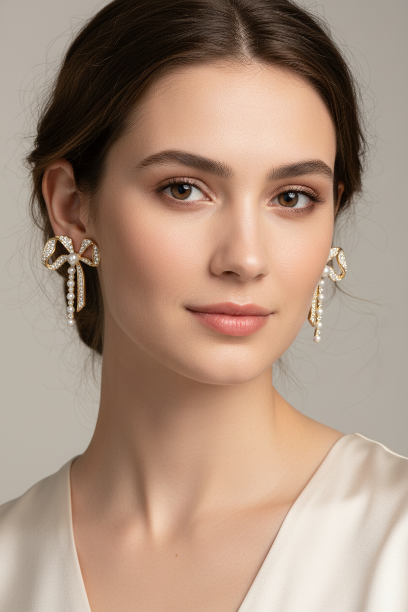 Pearl Floral Drop Earrings for Women – Elegant Designer Fashion Jewelry for Party, Wedding & Daily Wear