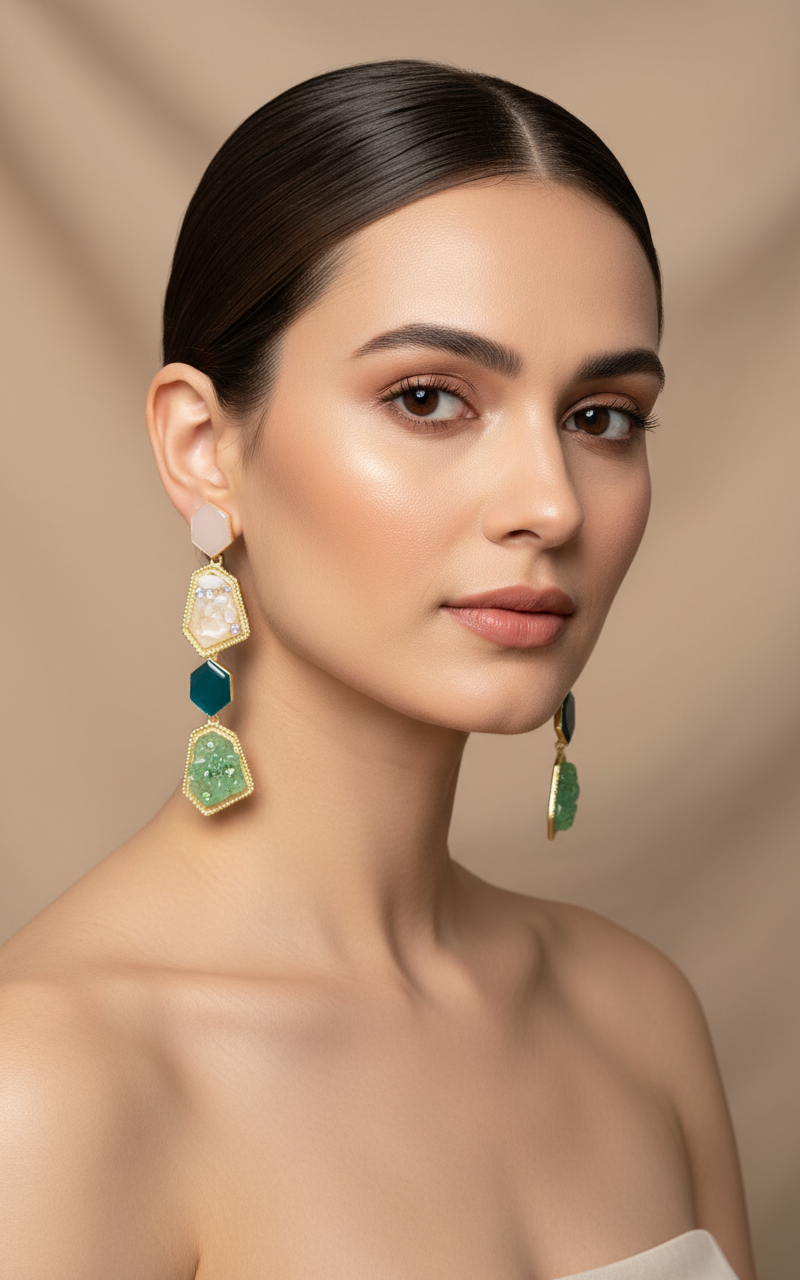 Rose Gold Heart Drop Earrings for Women – Cute Romantic Jewelry for Gift & Daily Wear